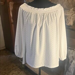 MICHAEL Michael Kors White Eyelet Off-Shoulder Blouse